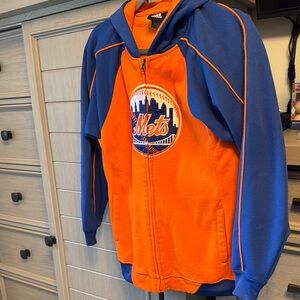 Adidas boys zip Mets Blue and Orange Hoodie size L 14/16. Worn a few times.